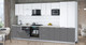 Миниатюра изображения товара Кухонный гарнитур Интерлиния Мила Gloss 3.8-ПМ2 (серый/белый/опал светлый)