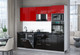Миниатюра изображения товара Кухонный гарнитур Интерлиния Мила Gloss 2.45-ПМ3 (черный глянец/красный глянец/кастилло темный)