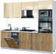 Миниатюра изображения товара Кухонный гарнитур Интерлиния Мила Gloss 2.45-ПМ3 (дуб вотан/ваниль глянец/серый каспий)