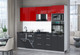Миниатюра изображения товара Кухонный гарнитур Интерлиния Мила Gloss 2.45-ПМ3 (пепел/красный глянец/кастилло темный)