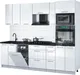 Миниатюра изображения товара Кухонный гарнитур Интерлиния Мила Gloss 2.55-ПМ3 (белый глянец/белый глянец/кастилло темный)