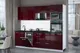 Миниатюра изображения товара Кухонный гарнитур Interline Мила Gloss 2.55-ПМ3 (бордовый глянец/бордовый глянец/кастилло темный)