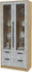 Миниатюра изображения товара Шкаф с витриной Интерлиния Концепт КТ-ШВ2 (бетон/дуб золотой)