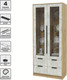 Миниатюра изображения товара Шкаф с витриной Interline Концепт КТ-ШВ2 (бетон лайт/дуб золотой)
