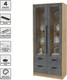 Миниатюра изображения товара Шкаф с витриной Interline Концепт КТ-ШВ2 (бетон портленд/дуб золотой)