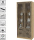 Миниатюра изображения товара Шкаф с витриной Интерлиния Концепт КТ-ШВ2 (дуб веллингтон/дуб золотой)