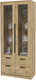 Миниатюра изображения товара Шкаф с витриной Интерлиния Концепт КТ-ШВ2 (дуб золотой/дуб золотой)