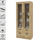Миниатюра изображения товара Шкаф с витриной Интерлиния Концепт КТ-ШВ2 (дуб золотой/дуб золотой)