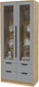 Миниатюра изображения товара Шкаф с витриной Interline Концепт КТ-ШВ2 (серебро/дуб золотой)