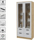 Миниатюра изображения товара Шкаф с витриной Interline Концепт КТ-ШВ2 (серый/дуб золотой)
