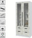 Миниатюра изображения товара Шкаф с витриной Interline Концепт КТ-ШВ2 (бетон лайт/белый платинум)
