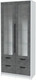 Миниатюра изображения товара Шкаф с витриной Interline Концепт КТ-ШВ2 (бетон портленд/белый платинум)