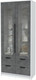 Миниатюра изображения товара Шкаф с витриной Interline Концепт КТ-ШВ2 (бетон портленд/белый платинум)