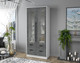 Миниатюра изображения товара Шкаф с витриной Interline Концепт КТ-ШВ2 (бетон портленд/белый платинум)