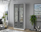 Миниатюра изображения товара Шкаф с витриной Интерлиния Концепт КТ-ШВ2 с подсветкой (бетон портленд/белый платинум)