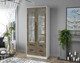 Миниатюра изображения товара Шкаф с витриной Интерлиния Концепт КТ-ШВ2 с подсветкой (дуб веллингтон/белый платинум)