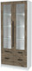 Миниатюра изображения товара Шкаф с витриной Интерлиния Концепт КТ-ШВ2 с подсветкой (дуб веллингтон/белый платинум)