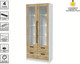 Миниатюра изображения товара Шкаф с витриной Интерлиния Концепт КТ-ШВ2 с подсветкой (дуб золотой/белый платинум)