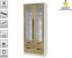Миниатюра изображения товара Шкаф с витриной Интерлиния Концепт КТ-ШВ2 с подсветкой (дуб нокс/белый платинум)