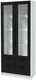 Миниатюра изображения товара Шкаф с витриной Интерлиния Концепт КТ-ШВ2 с подсветкой (черный/белый платинум)
