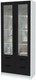 Миниатюра изображения товара Шкаф с витриной Интерлиния Концепт КТ-ШВ2 с подсветкой (черный/белый платинум)