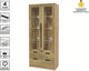 Миниатюра изображения товара Шкаф с витриной Интерлиния Концепт КТ-ШВ2 с подсветкой (дуб нокс/дуб золотой)