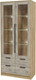Миниатюра изображения товара Шкаф с витриной Интерлиния Концепт КТ-ШВ2 с подсветкой (дуб серый/дуб золотой)