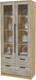 Миниатюра изображения товара Шкаф с витриной Интерлиния Концепт КТ-ШВ2 с подсветкой (дуб серый/дуб золотой)