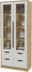 Миниатюра изображения товара Шкаф с витриной Интерлиния Концепт КТ-ШВ2 с подсветкой (персидский жемчуг/дуб золотой)