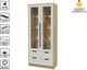 Миниатюра изображения товара Шкаф с витриной Интерлиния Концепт КТ-ШВ2 с подсветкой (персидский жемчуг/дуб золотой)