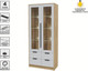 Миниатюра изображения товара Шкаф с витриной Интерлиния Концепт КТ-ШВ2 с подсветкой (серый/дуб золотой)