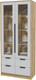 Миниатюра изображения товара Шкаф с витриной Интерлиния Концепт КТ-ШВ2 с подсветкой (серый/дуб золотой)