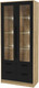 Миниатюра изображения товара Шкаф с витриной Интерлиния Концепт КТ-ШВ2 с подсветкой (черный/дуб золотой)