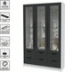 Миниатюра изображения товара Шкаф с витриной Интерлиния Концепт КТ-ШВ3 (антрацит/белый платинум)