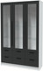 Миниатюра изображения товара Шкаф с витриной Интерлиния Концепт КТ-ШВ3 (антрацит/белый платинум)