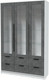 Миниатюра изображения товара Шкаф с витриной Интерлиния Концепт КТ-ШВ3 (бетон портленд/белый платинум)