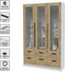 Миниатюра изображения товара Шкаф с витриной Интерлиния Концепт КТ-ШВ3 (дуб золотой/белый платинум)