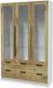Миниатюра изображения товара Шкаф с витриной Интерлиния Концепт КТ-ШВ3 (дуб нокс/белый платинум)