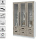 Миниатюра изображения товара Шкаф с витриной Интерлиния Концепт КТ-ШВ3 (дуб серый/белый платинум)