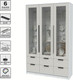Миниатюра изображения товара Шкаф с витриной Интерлиния Концепт КТ-ШВ3 (персидский жемчуг/белый платинум)