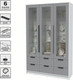 Миниатюра изображения товара Шкаф с витриной Интерлиния Концепт КТ-ШВ3 (серебро/белый платинум)