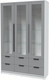 Миниатюра изображения товара Шкаф с витриной Интерлиния Концепт КТ-ШВ3 (серебро/белый платинум)
