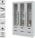 Миниатюра изображения товара Шкаф с витриной Интерлиния Концепт КТ-ШВ3 (серый/белый платинум)