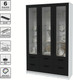Миниатюра изображения товара Шкаф с витриной Интерлиния Концепт КТ-ШВ3 (черный/белый платинум)