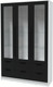 Миниатюра изображения товара Шкаф с витриной Интерлиния Концепт КТ-ШВ3 (черный/белый платинум)