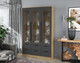 Миниатюра изображения товара Шкаф с витриной Интерлиния Концепт КТ-ШВ3 (антрацит/дуб золотой)