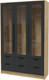 Миниатюра изображения товара Шкаф с витриной Интерлиния Концепт КТ-ШВ3 (антрацит/дуб золотой)