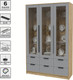 Миниатюра изображения товара Шкаф с витриной Интерлиния Концепт КТ-ШВ3 (серебро/дуб золотой)