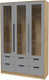 Миниатюра изображения товара Шкаф с витриной Интерлиния Концепт КТ-ШВ3 (серебро/дуб золотой)
