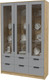 Миниатюра изображения товара Шкаф с витриной Интерлиния Концепт КТ-ШВ3 (серебро/дуб золотой)